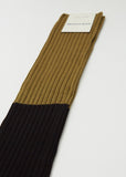 Friday Bi Color Knee-High Socks — Black/Kiwi Combi