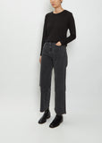 High Waist Cropped Denim Pants