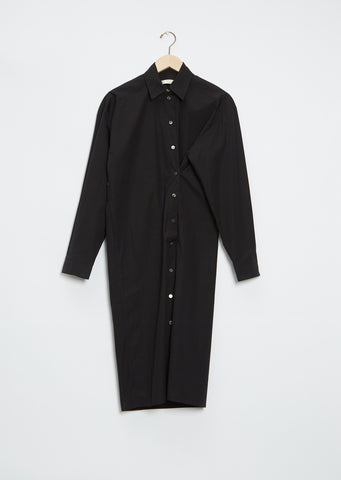 Two-Way Twisted Shirt Dress — Black