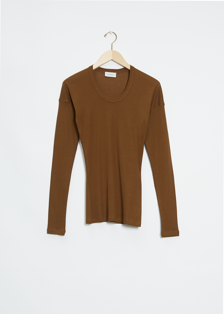 Long Sleeve Cotton Rib T-Shirt — Havana