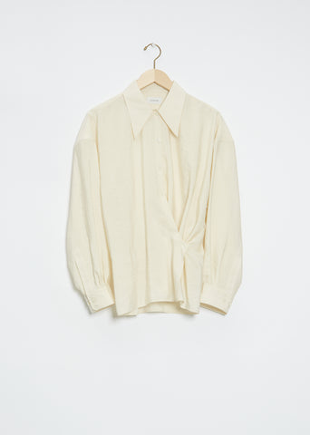 Twisted Silk Shirt — Light Cream