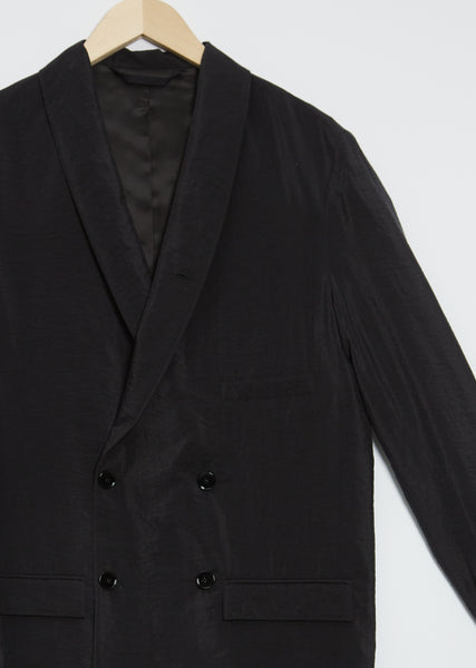 Unisex Belted Double-Breasted Silk Jacket – La Garçonne