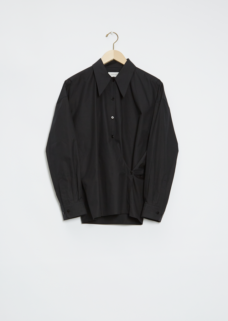 Twisted Cotton Shirt — Caviar