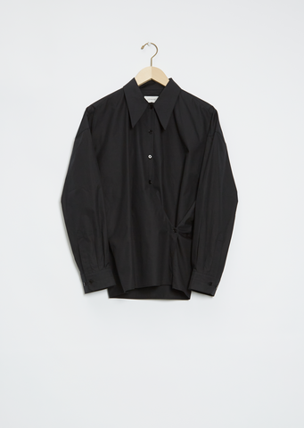 Twisted Cotton Shirt — Caviar
