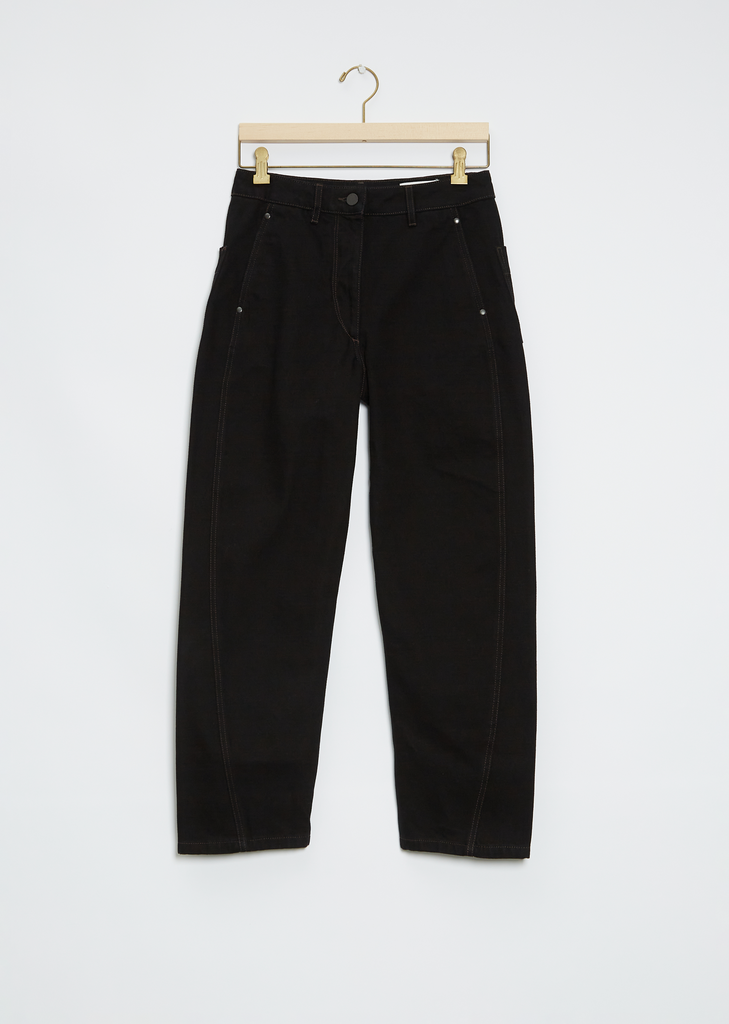 Twisted Cotton Denim Pant — Black