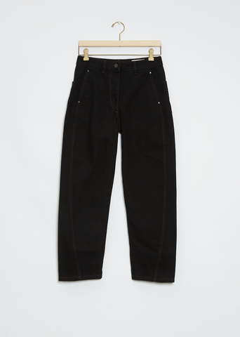 Twisted Cotton Denim Pant — Black