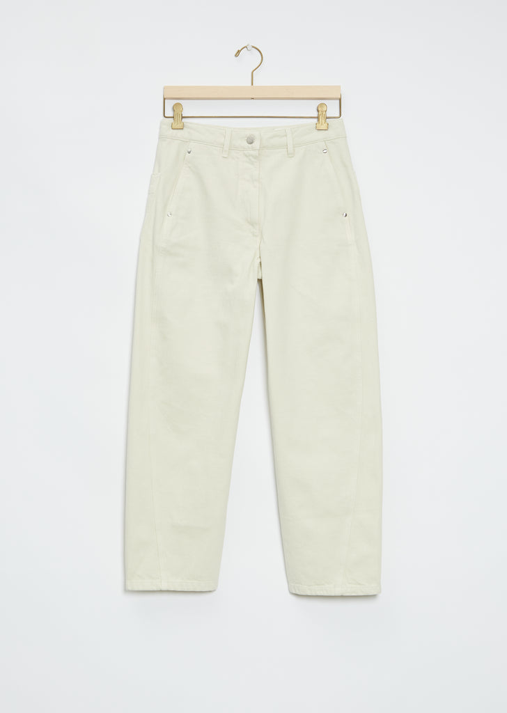 Twisted Denim Pant — Misty Ivory