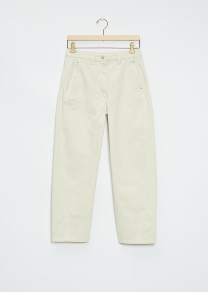 Twisted Denim Pant — Misty Ivory – La Garçonne