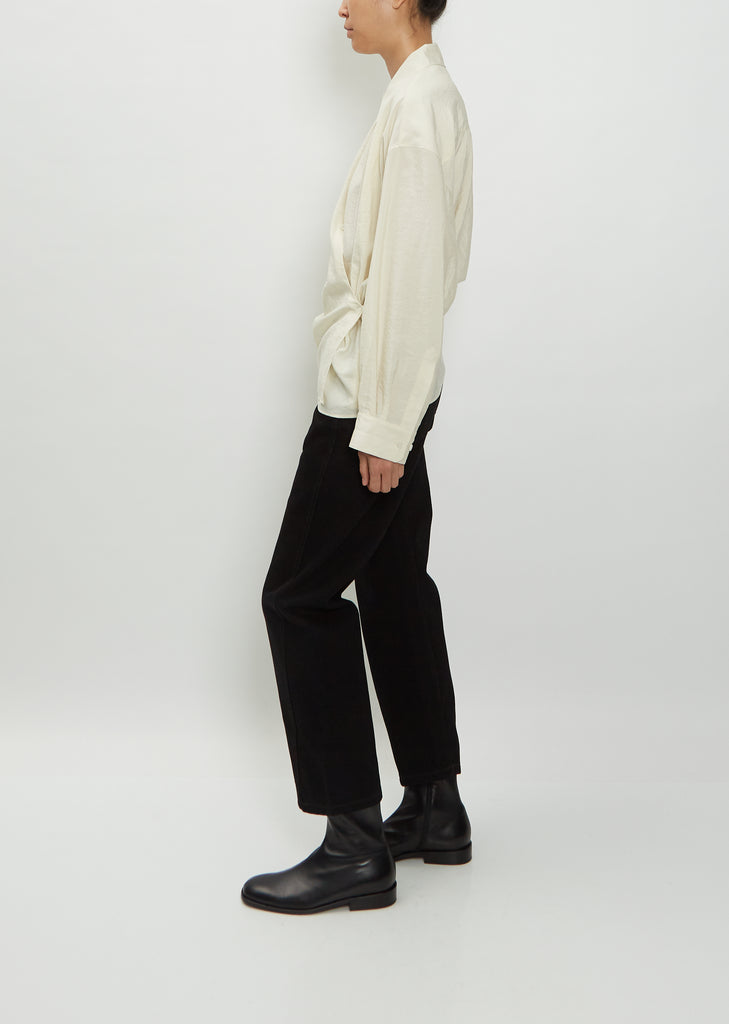 Twisted Silk Shirt — Light Cream