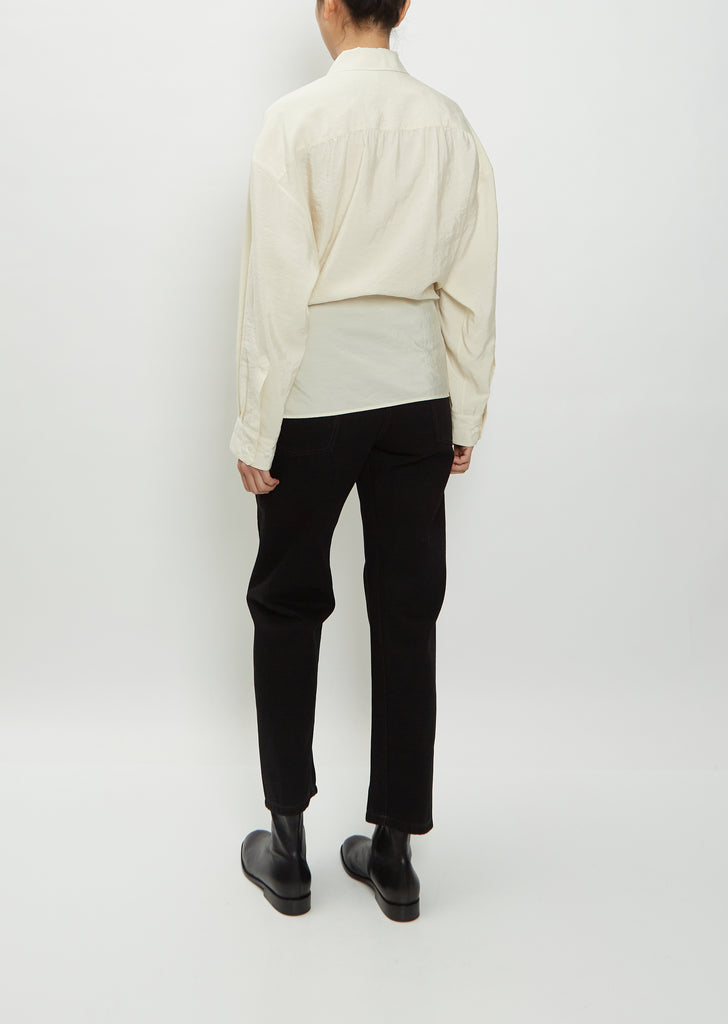 Twisted Silk Shirt — Light Cream