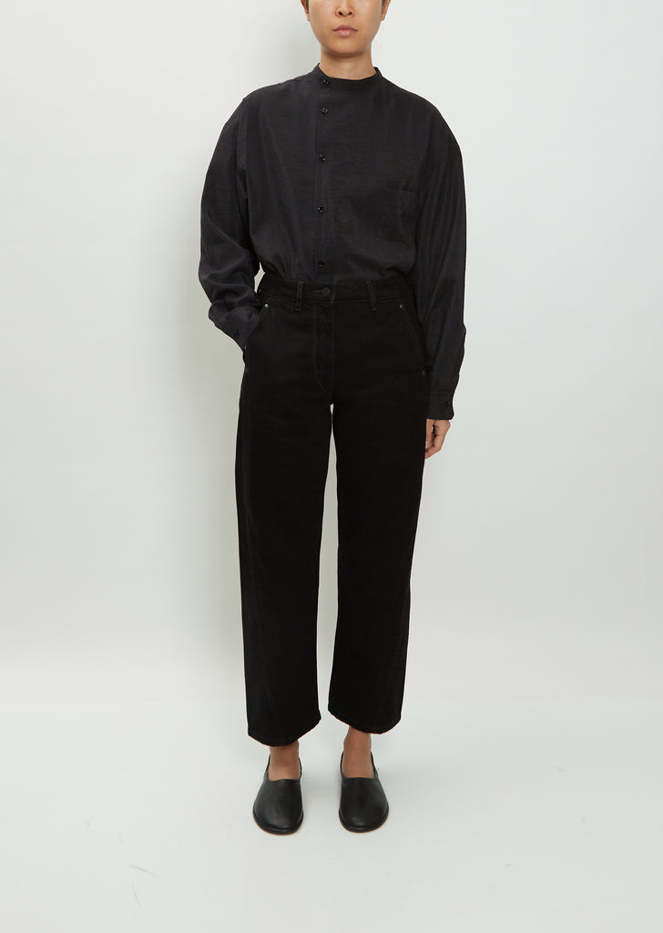 Twisted Cotton Denim Pant — Black
