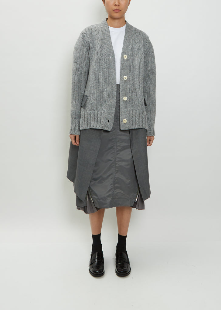 Wool Suiting x Knit Cardigan