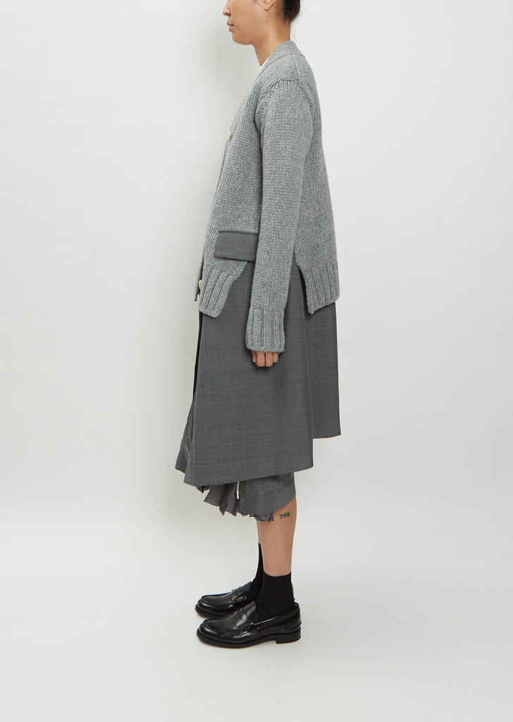 Wool Suiting x Knit Cardigan