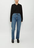 Wular Straight Cotton Denim Pants — Washed Blue