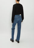 Wular Straight Cotton Denim Pants — Washed Blue