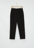 Straight Cotton Linen Trousers — Black
