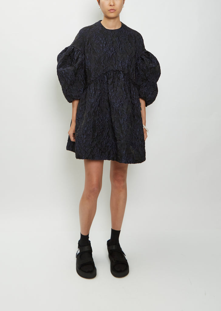 Short Signature Jacquard Smock Dress