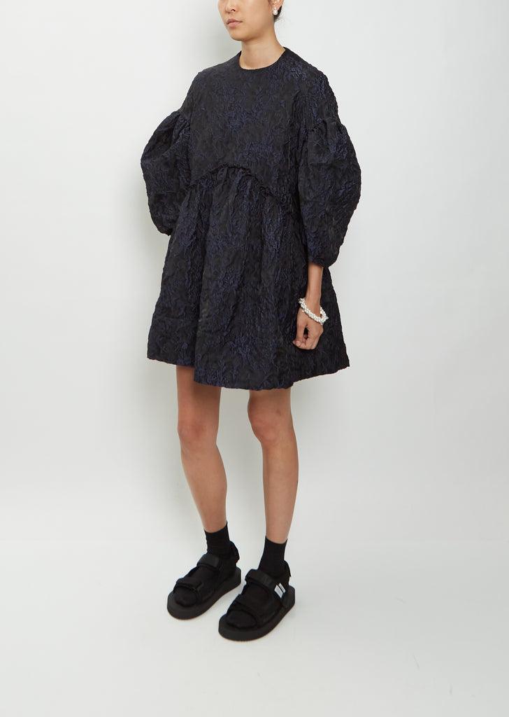 Short Signature Jacquard Smock Dress