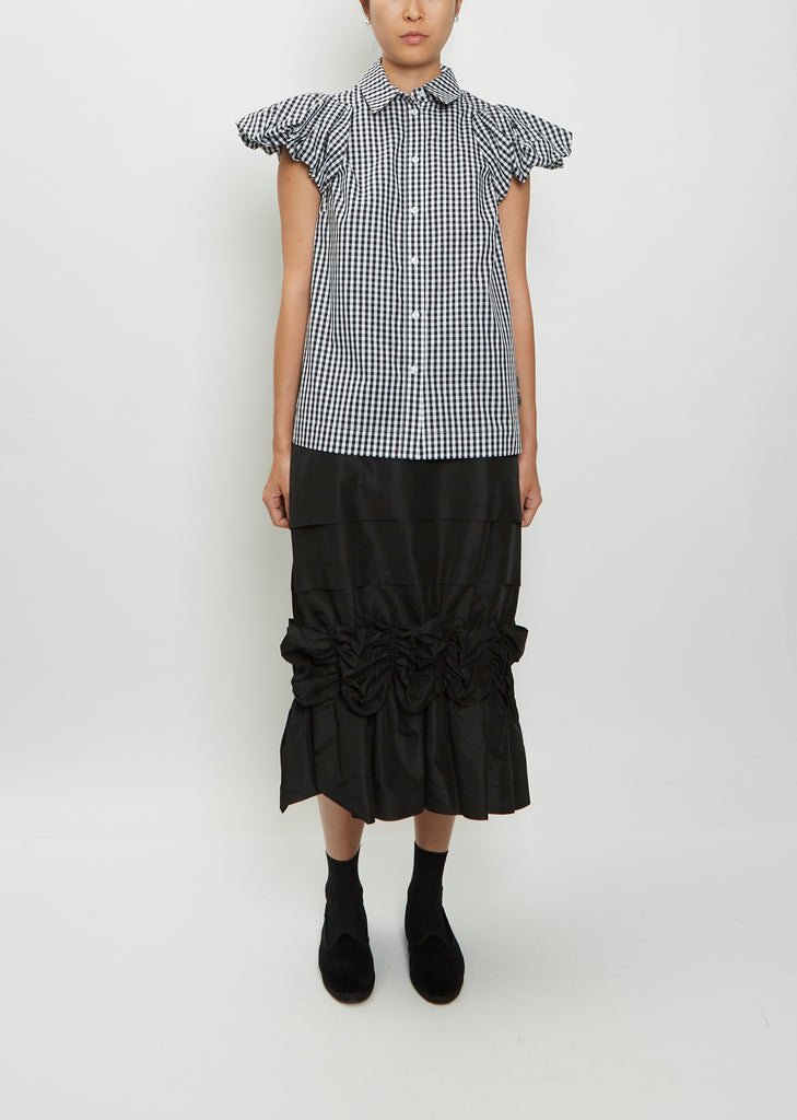 Puff Cap Sleeve Cotton Shirt