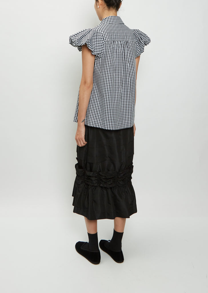 Puff Cap Sleeve Cotton Shirt