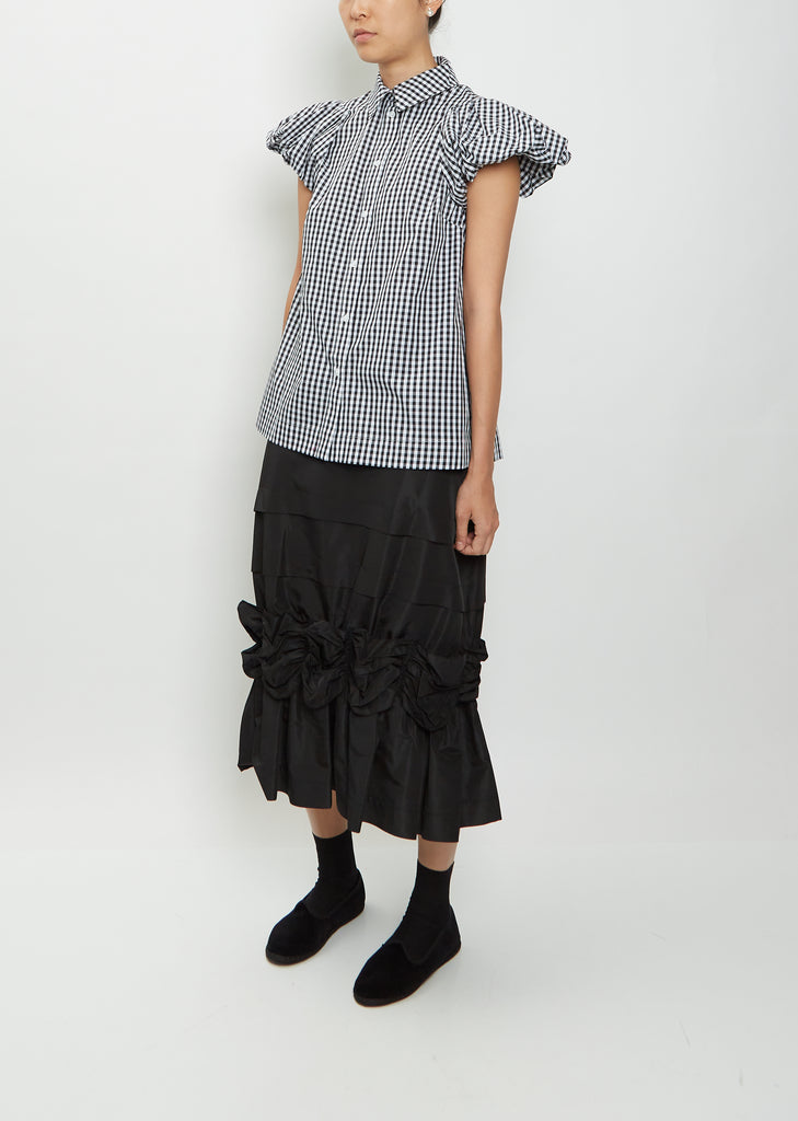 Puff Cap Sleeve Cotton Shirt