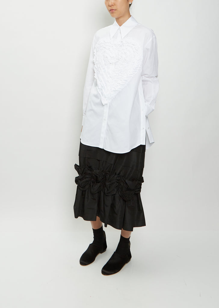 Masculine Cotton Shirt with Ruffle Heart