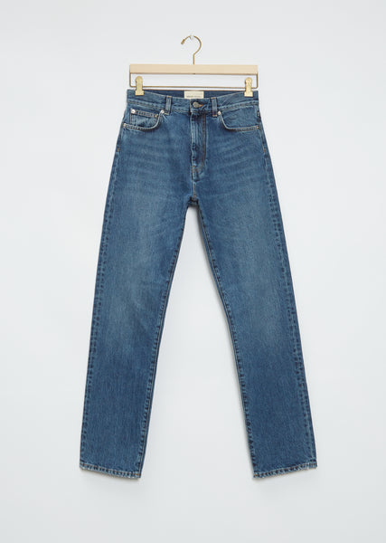 Wular Straight Cotton Denim Pants — Washed Blue – La Garçonne