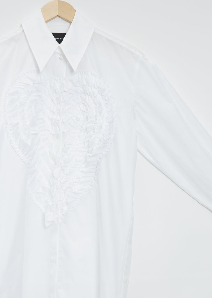 Masculine Cotton Shirt with Ruffle Heart