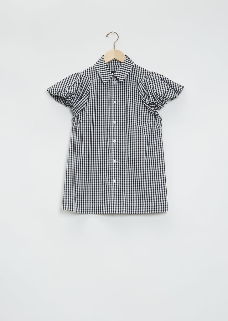 Puff Cap Sleeve Cotton Shirt