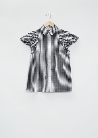 Puff Cap Sleeve Cotton Shirt