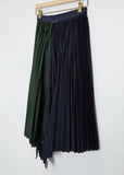 Technical Cotton Zippered Pleated Skirt