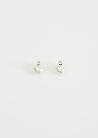 Pearl Heart Earrings