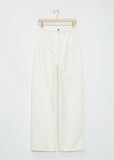 Attu Wide-Leg Cotton Denim Pants — Ivory