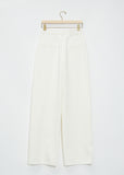 Attu Wide-Leg Cotton Denim Pants — Ivory