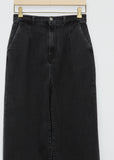 Attu Wide-Leg Cotton Denim Pants — Washed Grey