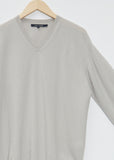 Man V-Neck Cashmere Sweater — Mastic