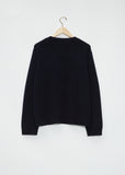Mood Front Cable Cashmere Sweater — Dark Navy