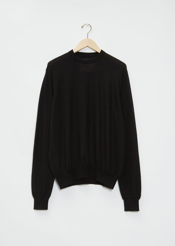 Boyfriend R-Neck Cashmere Sweater —  Black