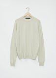 Boyfriend R-Neck Cashmere Sweater — Silver Green