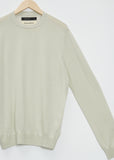 Boyfriend R-Neck Cashmere Sweater — Silver Green