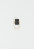 Sandwich Deco Ring — Green & Black Agate