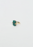 Sandwich Deco Ring — Green & Black Agate