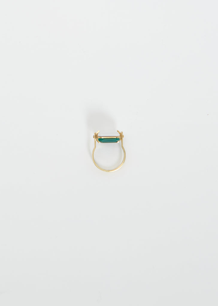 Sandwich Deco Ring — White & Green Agate