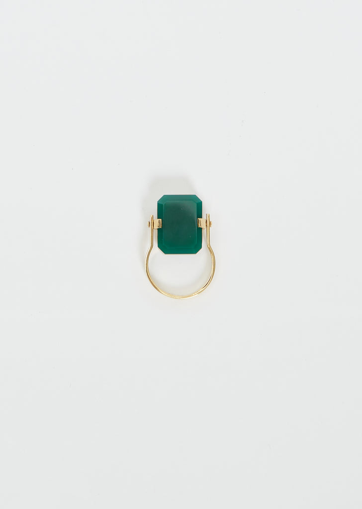 Sandwich Deco Ring — White & Green Agate