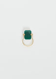 Sandwich Deco Ring — White & Green Agate