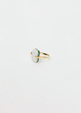 Sandwich Deco Ring — White & Green Agate