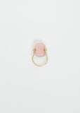 Sandwich Deco Ring — Gold Pink Opal & Carnelian