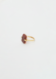 Sandwich Deco Ring — Gold Pink Opal & Carnelian