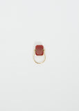 Sandwich Deco Ring — Carnelian & Yellow Jade