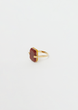 Sandwich Deco Ring — Carnelian & Yellow Jade